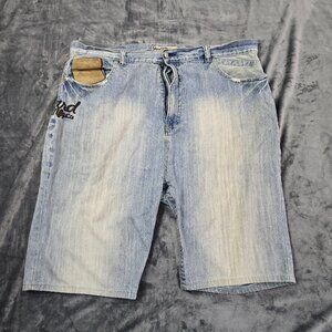 Gilyard Mfg Co Denim Shorts Mens 48 Light Wash Blue Baggy Long Jorts Jeans